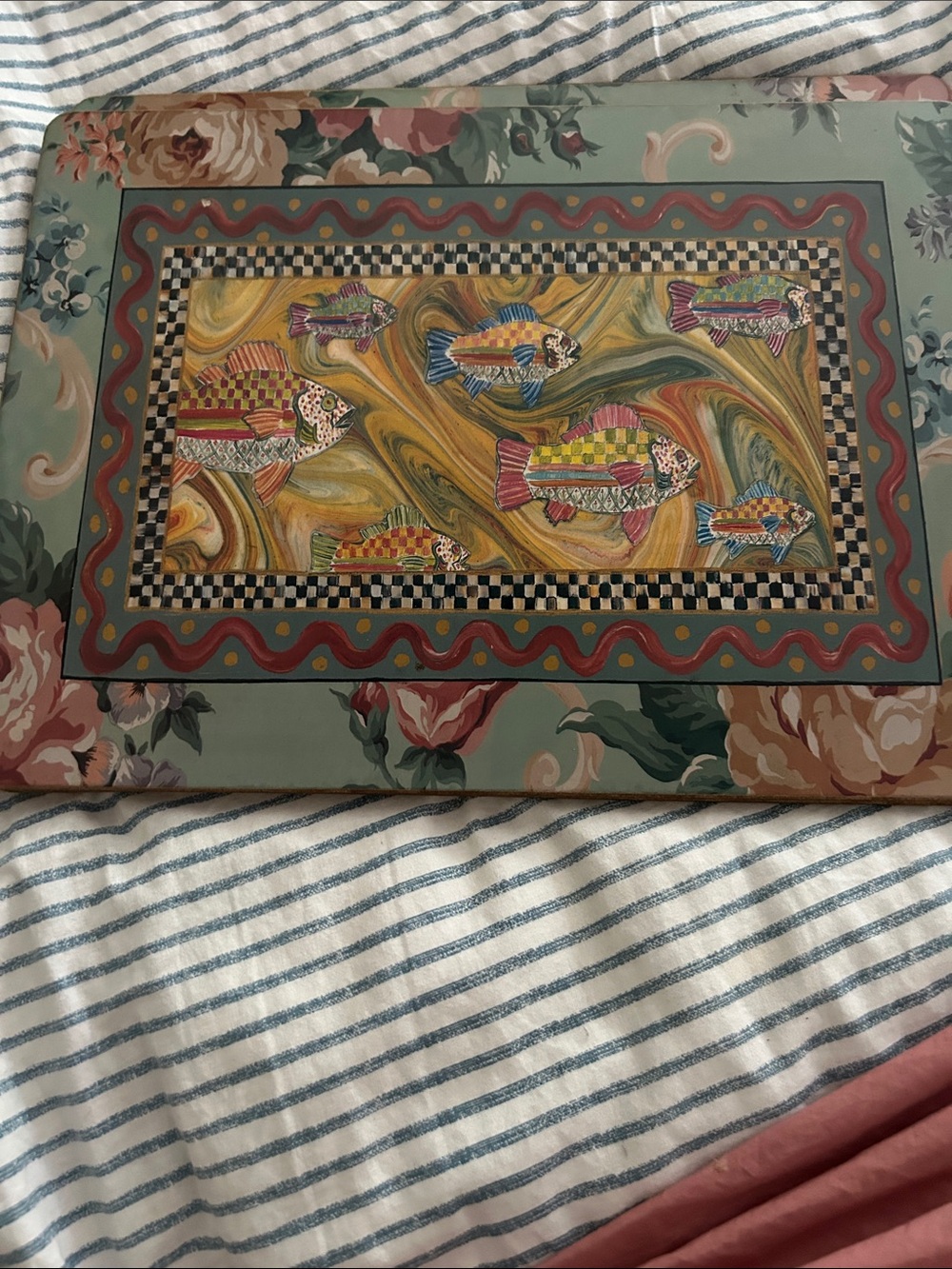 🦄 MacKenzie-Childs GO FISH wooden placemats PIMPERNEL